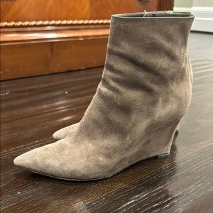Sergio Rossi Grey Suede Ankle Boots
